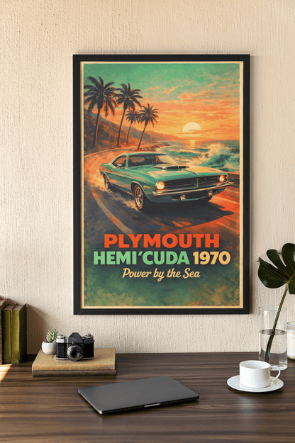 🏎️🏁Affiche Automobile Art' Legend 4 Encadrée - Aura Studio Déco
