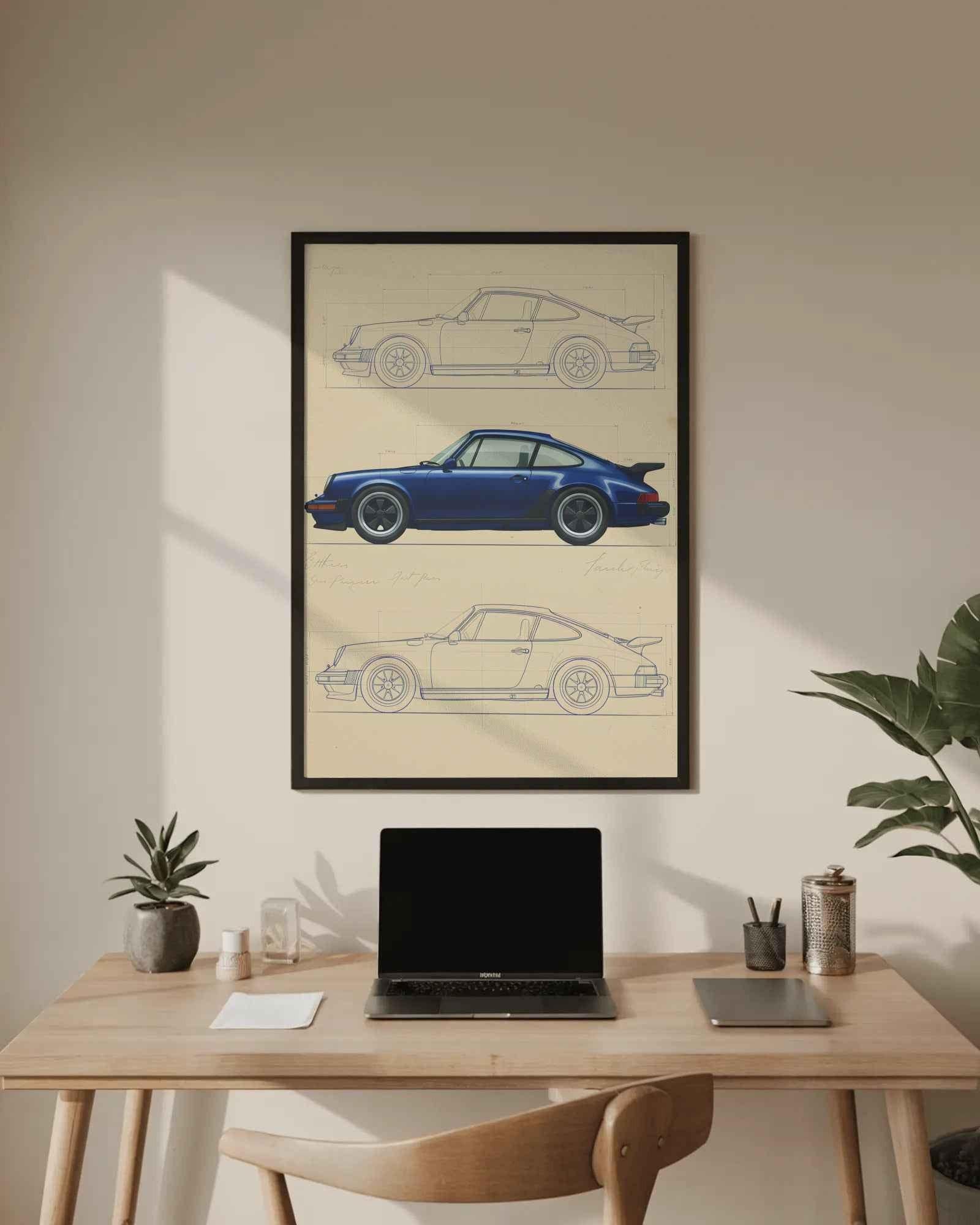 🏆🀣📺 Affiche Automobile Vintage Legend Mockup - Aura Studio Déco