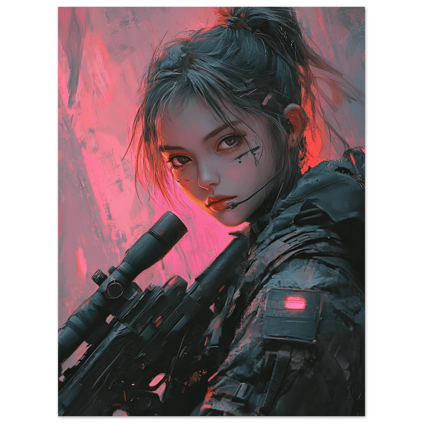 🧬Estampe d 'Art Affiche Cyber Girl Hors-série # 6 – Art Mural Cyberpunk - Aura Studio Déco