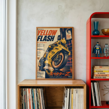 Affiche Moto Cyberpunk | Yellow Flash & Speed Bike
