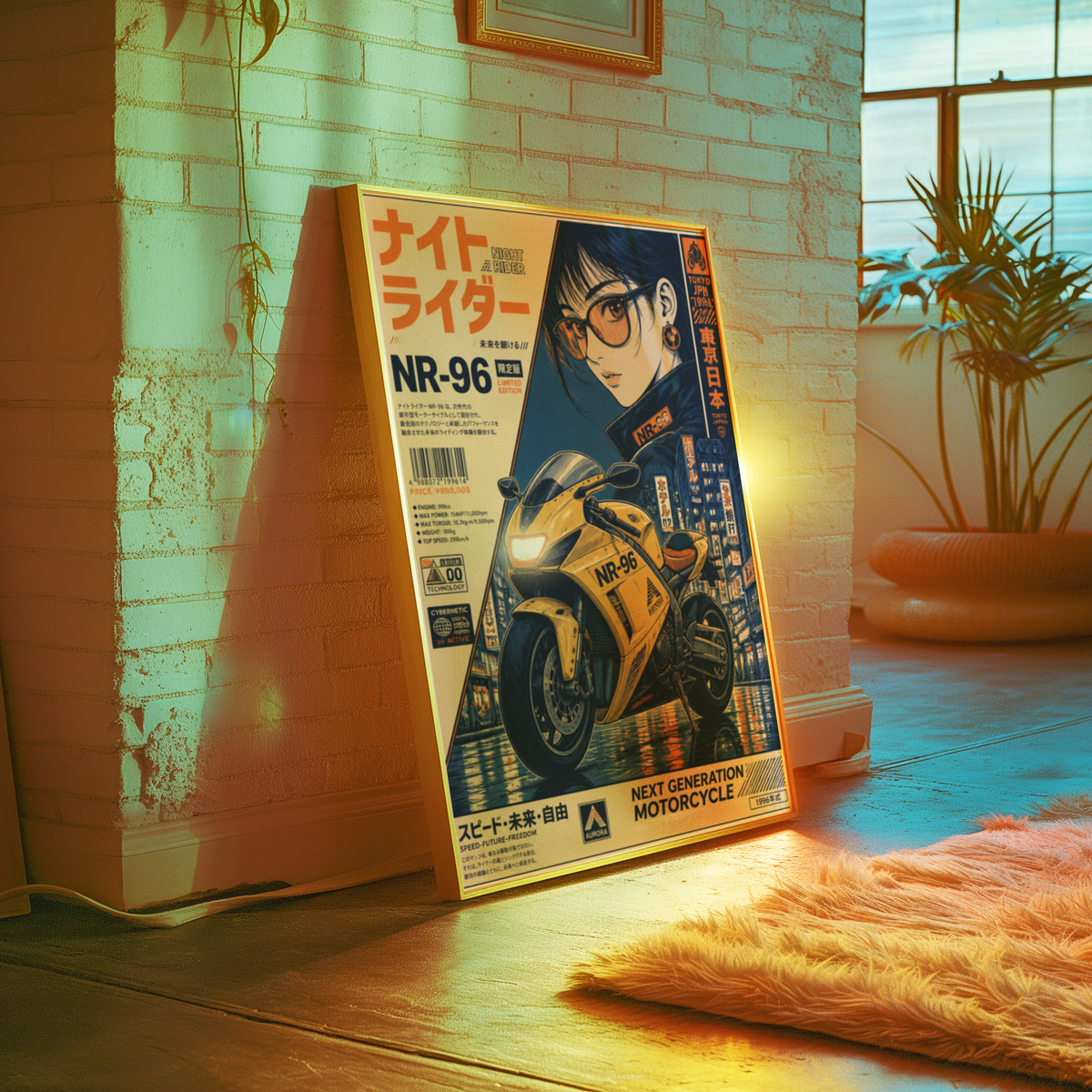 Affiche Moto Cyberpunk | Night Rider NR-96