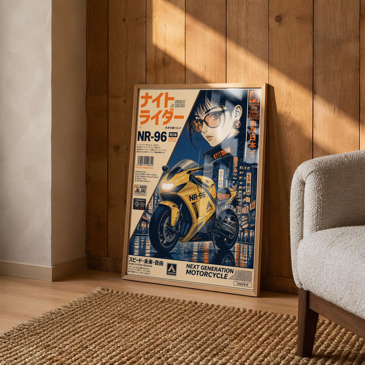 Affiche Moto Cyberpunk | Night Rider NR-96