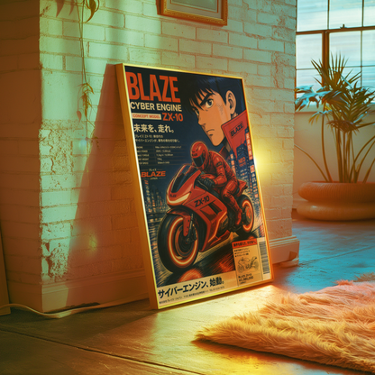 Affiche Moto Cyberpunk | Rider Rouge & Neon City