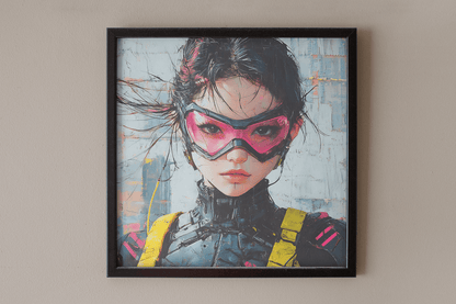 ☢️🧬Affiche Murale Survival Neon Fury Girls #8 - Aura Studio Déco