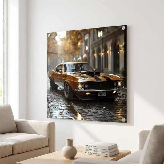 🏁⛽Tableau Acrylique Muscle Car #4🛢️Décoration Murale Luxe & Brillance - Aura Studio Déco