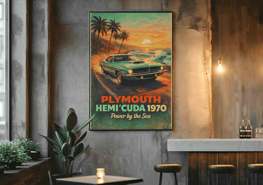 🏎️🏁Affiche Automobile Art' Legend 4 Encadrée - Aura Studio Déco