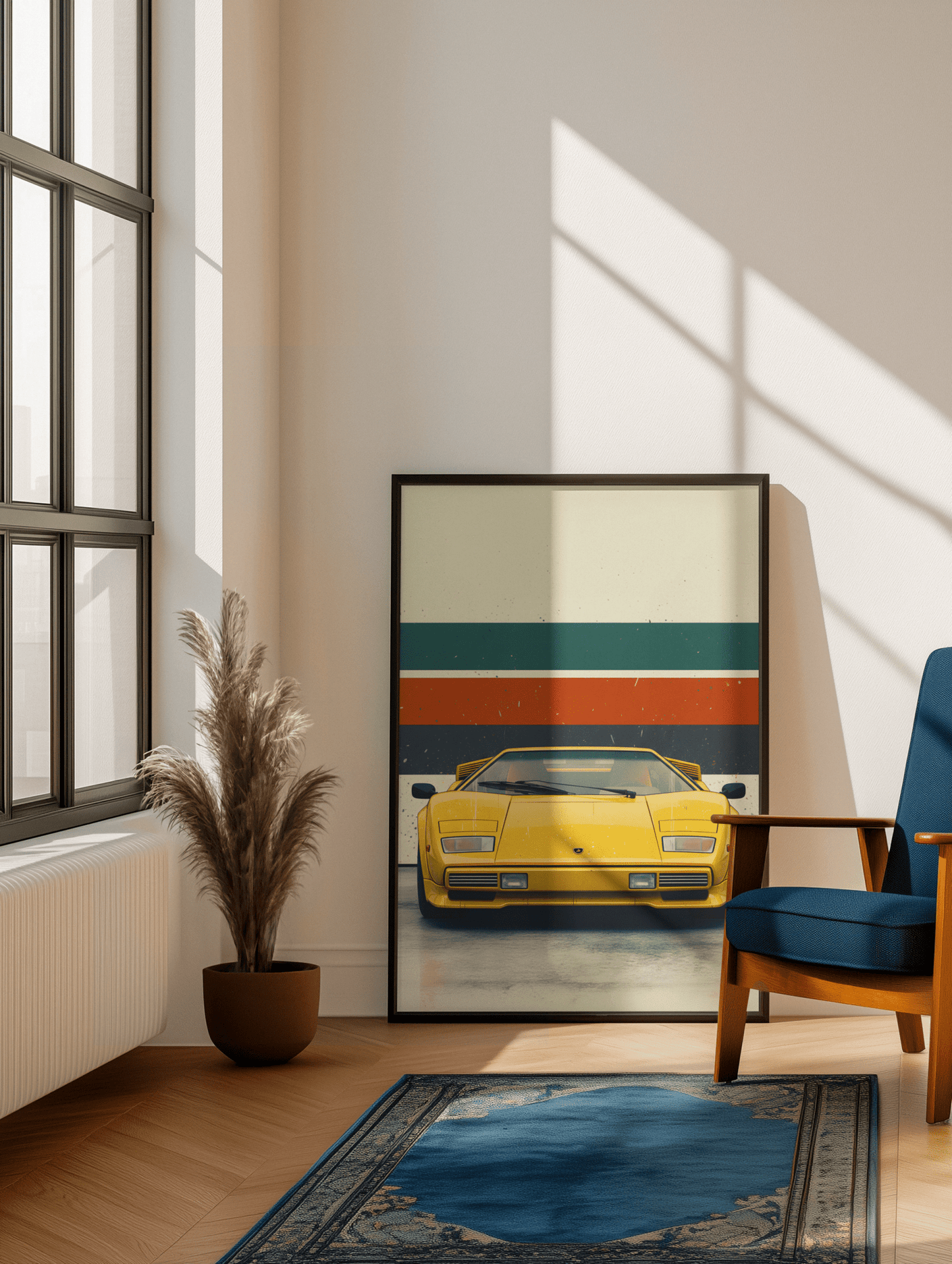 🏎️🏁Affiche Automobile Art' 80's Encadrée - Aura Studio Déco