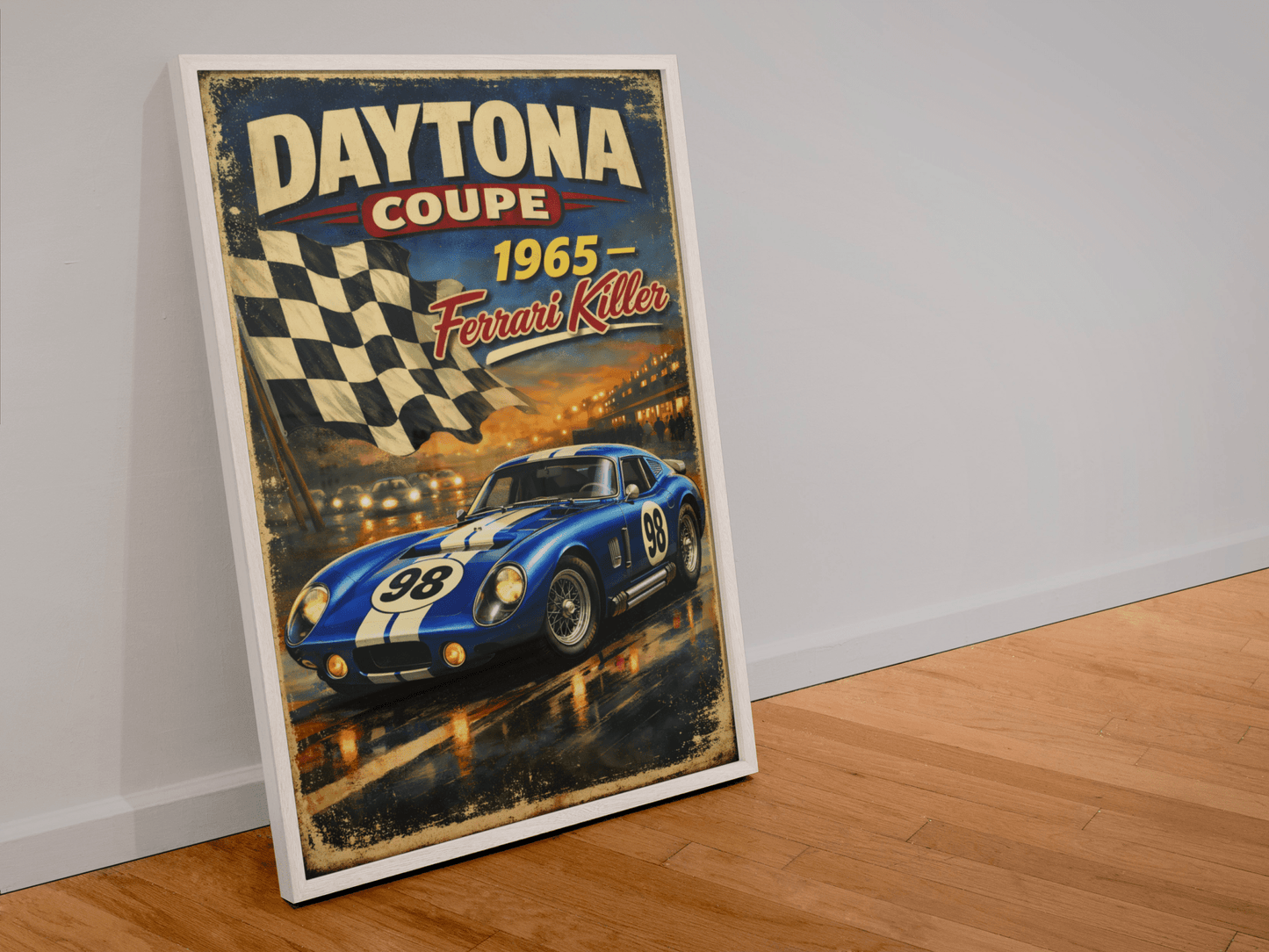 🏆🀣📺 Affiche Automobile Vintage Daytona - Aura Studio Déco