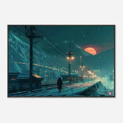 🐉🇯🇵✨ Affiche encadrée métal CLI-FI Anime Concept – Neon Samurai - Aura Studio Déco