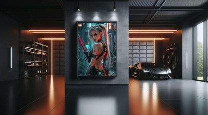 🎮Affiche murale Impresion Cybergirl Ultimate WAR SERIE 25☢️ - Aura Studio Déco