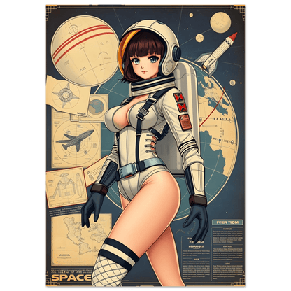 🌸🪐🎀👽Création Anime Rétro Sci-Fi ☄️49 affiche murale - Aura Studio Déco