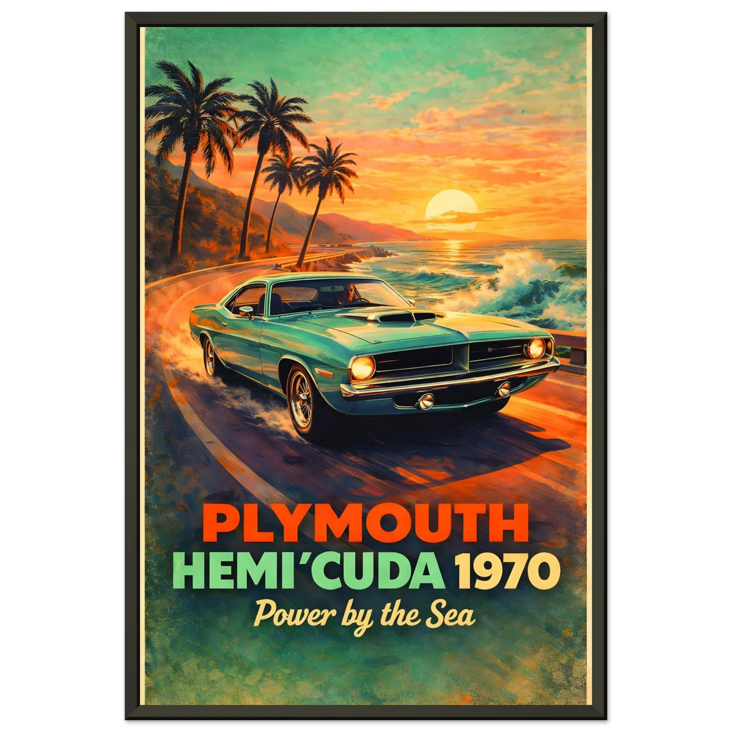 🏎️🏁Affiche Automobile Art' Legend 4 Encadrée - Aura Studio Déco