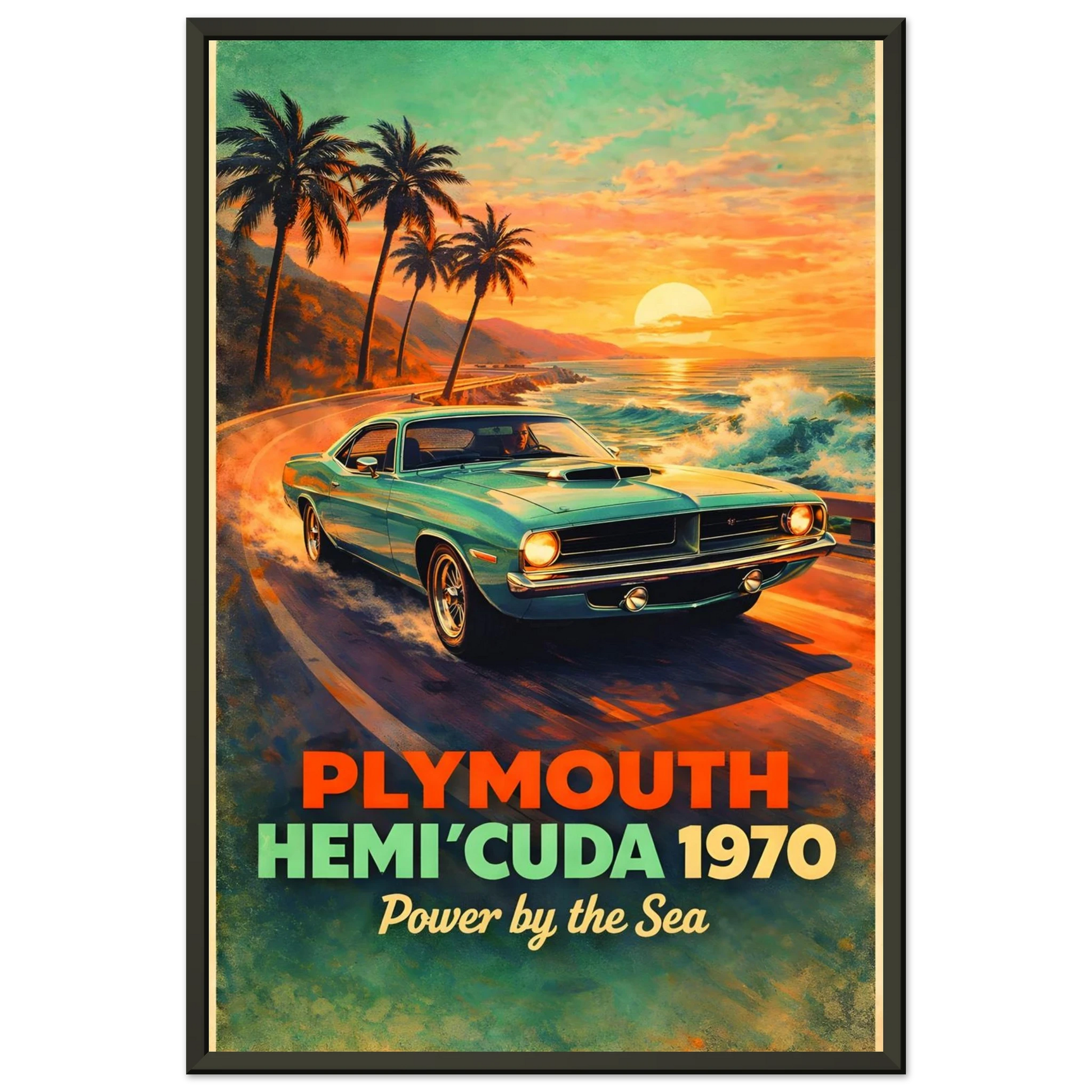 🏎️🏁Affiche Automobile Art' Legend 4 Encadrée - Aura Studio Déco