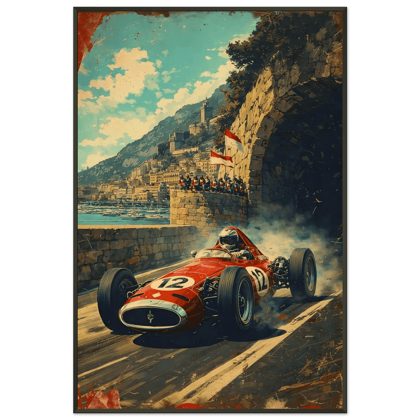 🏎️🏁Affiche Automobile Art' Rock Encadrée - Aura Studio Déco