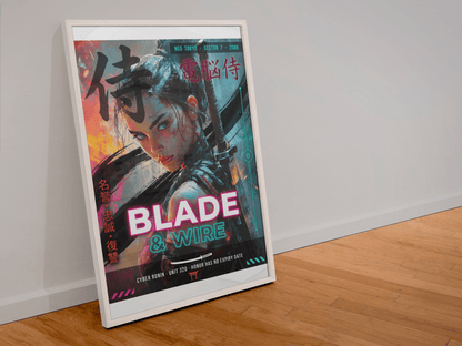 ☣️🧬 Série limitée Art Cyberpunk - Poster Cybergirl Blade - Aura Studio Déco