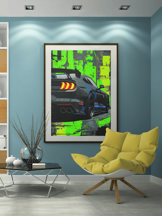 🏎️🏁Affiche Automobile Art' Style 2 Encadrée - Aura Studio Déco