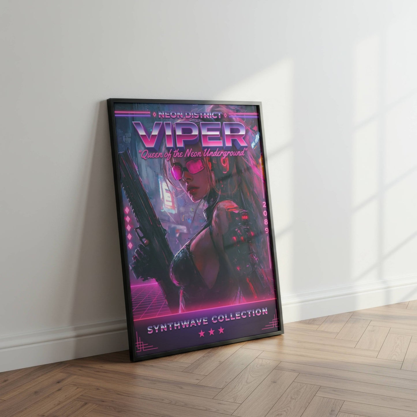 ☣️🧬 Série limitée Art Cyberpunk - Poster Cybergirl Viper - Aura Studio Déco