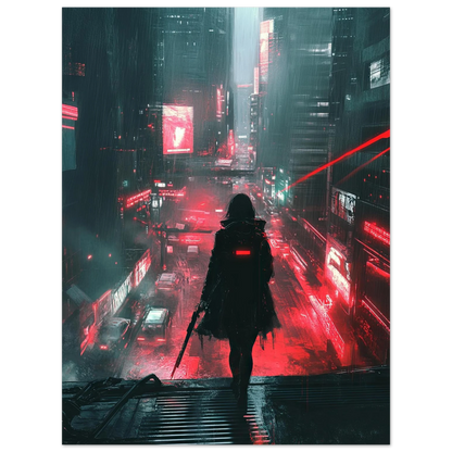 🧬Affiche Murale CYBERPUNK WAR GIRL ULTIMATE 7☢️ - Aura Studio Déco