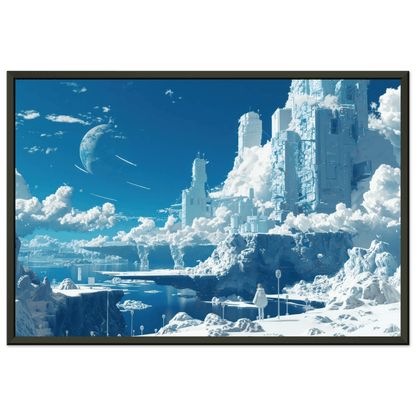 🐉🇯🇵✨ Affiche encadrée métal CLI-FI Anime Concept – Frozen World - Aura Studio Déco