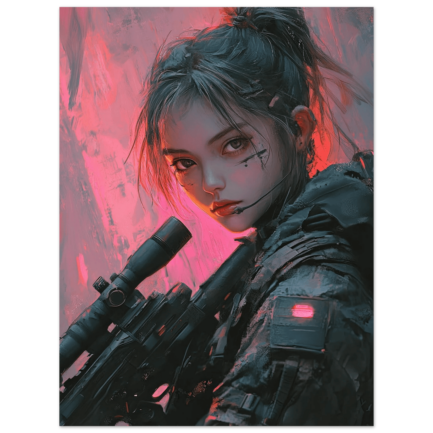 🧬Estampe d 'Art Affiche Cyber Girl Hors-série # 6 – Art Mural Cyberpunk - Aura Studio Déco