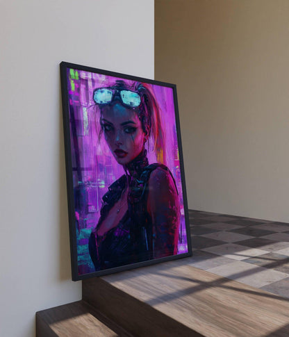 🧬Estampe d 'Art Affiche Cyber Girl Hors-série # 7– Art Mural Cyberpunk - Aura Studio Déco