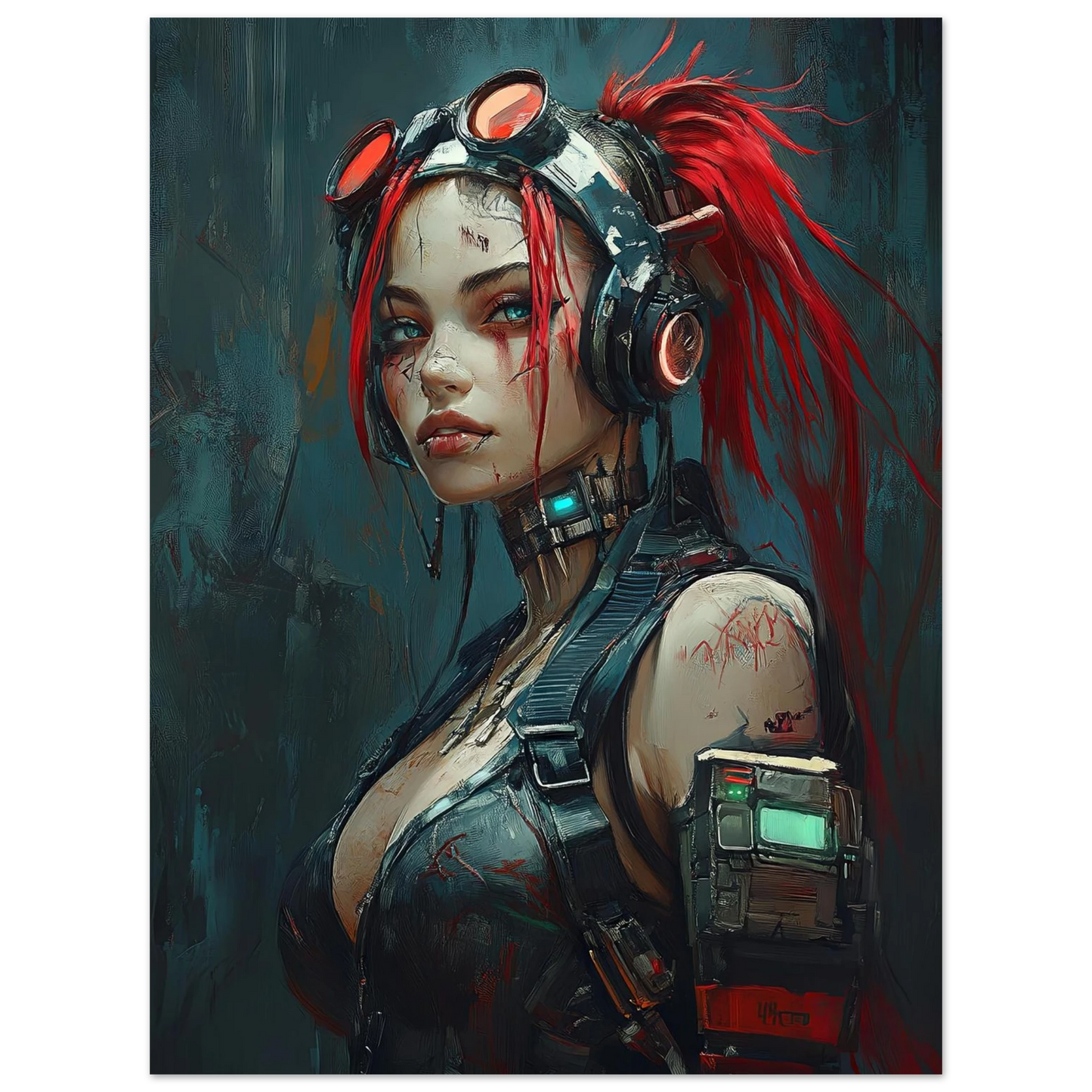 🌃Affiche Murale CYBERPUNK WAR GIRL ULTIMATE SERIE  19☢️ - Aura Studio Déco