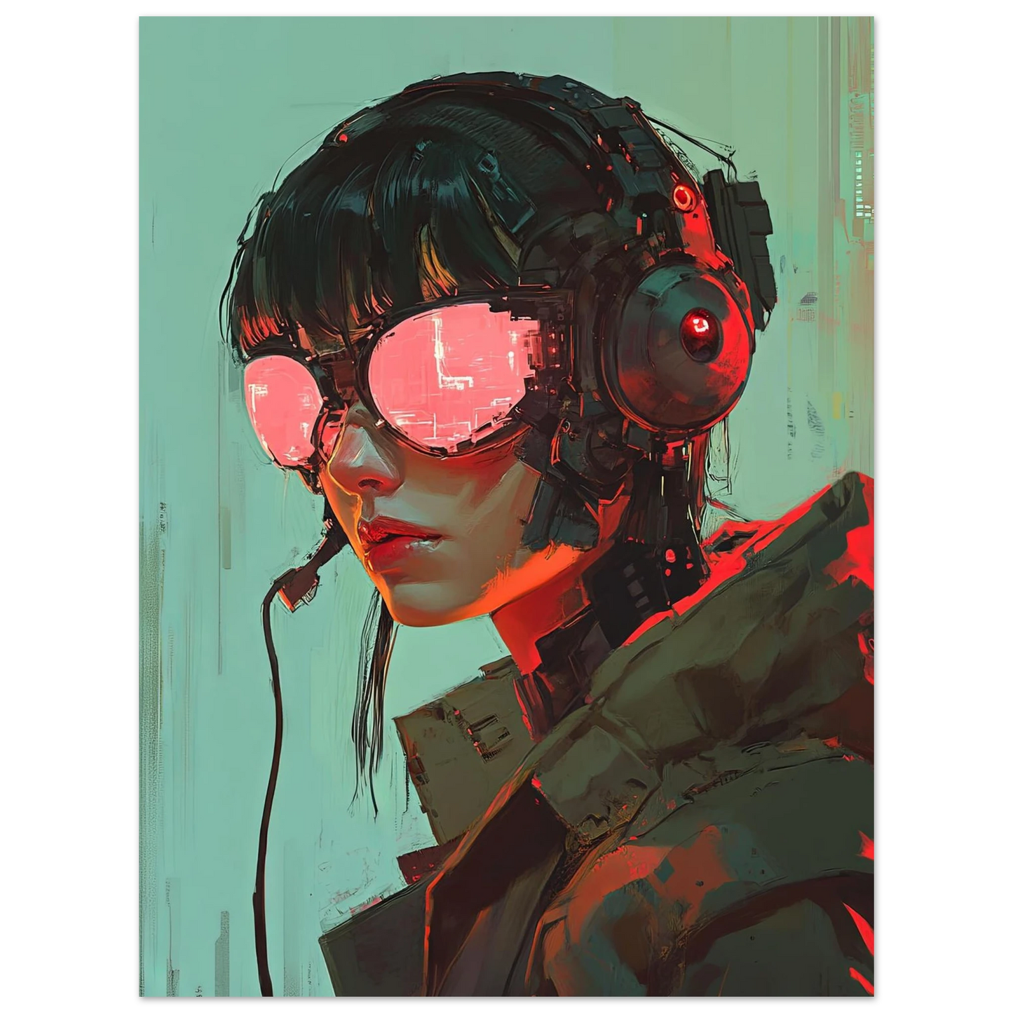 🌃IMPRESSION PREMIUM CYBER WAR GIRL 31☢️ - Aura Studio Déco