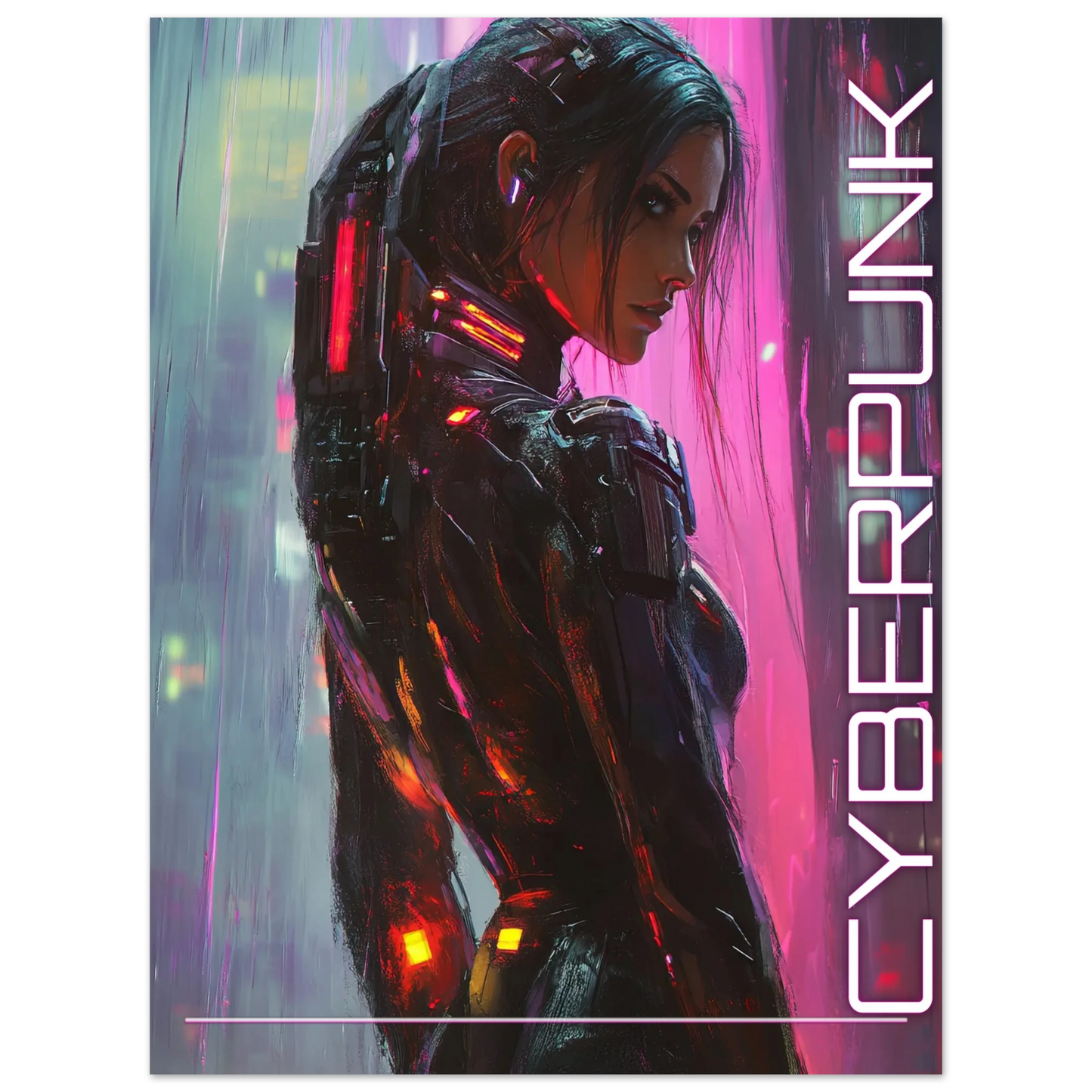☣️ Série limitée Art Cyberpunk - Poster Cybergirl 2089 - Aura Studio Déco