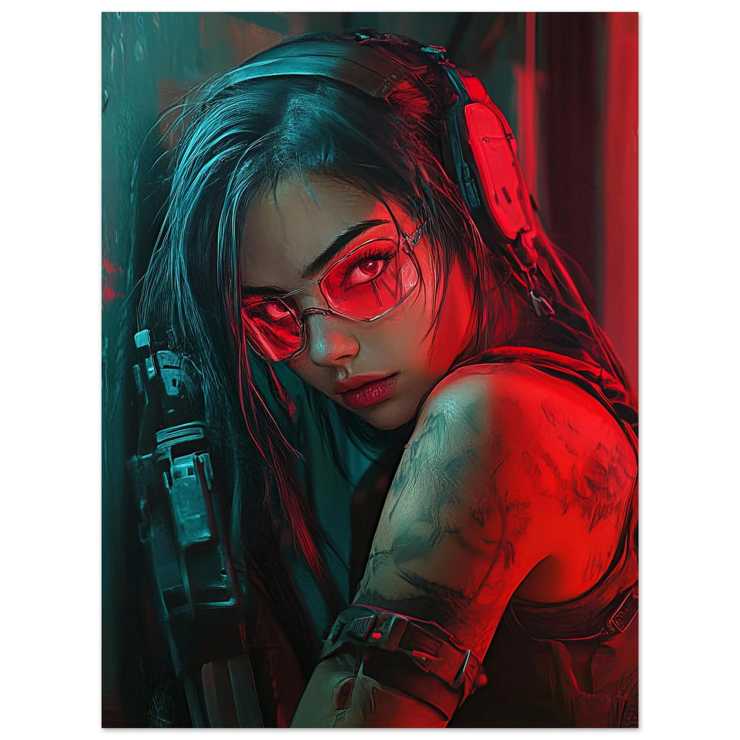🌃Affiche Murale CYBERPUNK WAR GIRL ULTIMATE SERIE  16☢️ - Aura Studio Déco