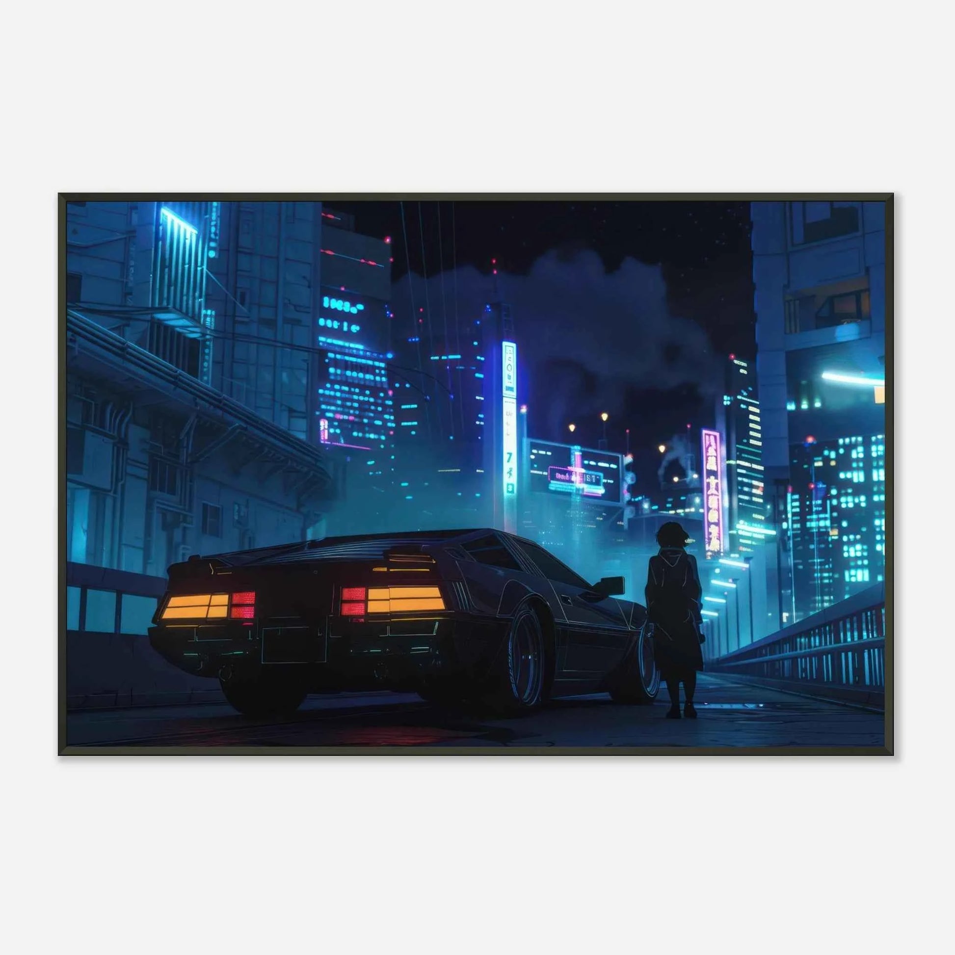 🐉🇯🇵✨ Affiche encadrée métal CLI-FI Anime Concept – Cyber City - Aura Studio Déco