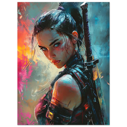 🌃Affiche Cyber Girl #39 – Art Mural Cyberpunk - Aura Studio Déco
