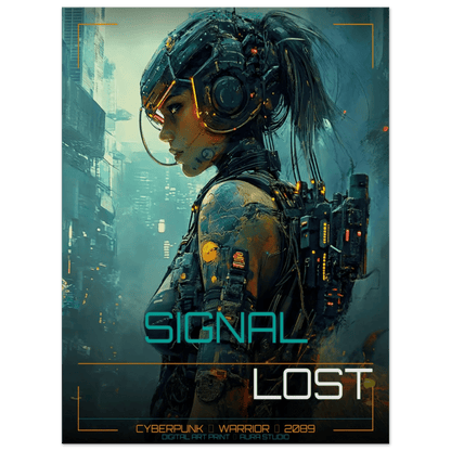 ☣️ Série limitée Art Cyberpunk - Poster Cybergirl Signal Lost - Aura Studio Déco