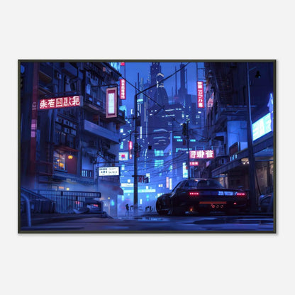 🐉🇯🇵✨ Affiche encadrée métal CLI-FI Anime Concept – Cyber Alley - Aura Studio Déco