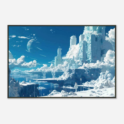 🐉🇯🇵✨ Affiche encadrée métal CLI-FI Anime Concept – Frozen World - Aura Studio Déco