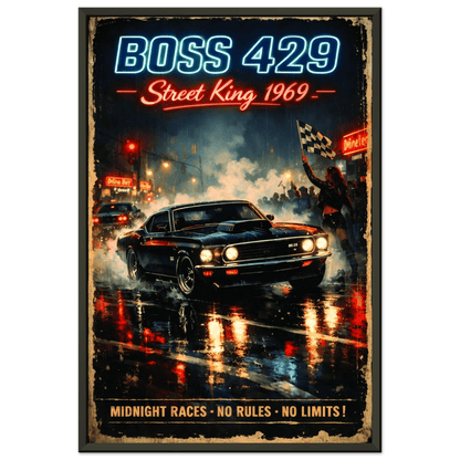 🏎️🏁 Affiche Automobile Street King Legend Encadrée - Aura Studio Déco