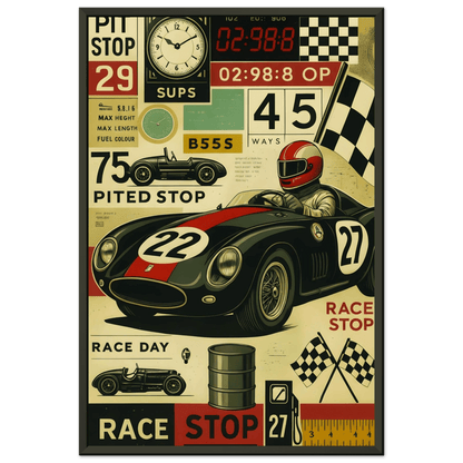 🏎️🏁Affiche Automobile Art' Design Encadrée - Aura Studio Déco