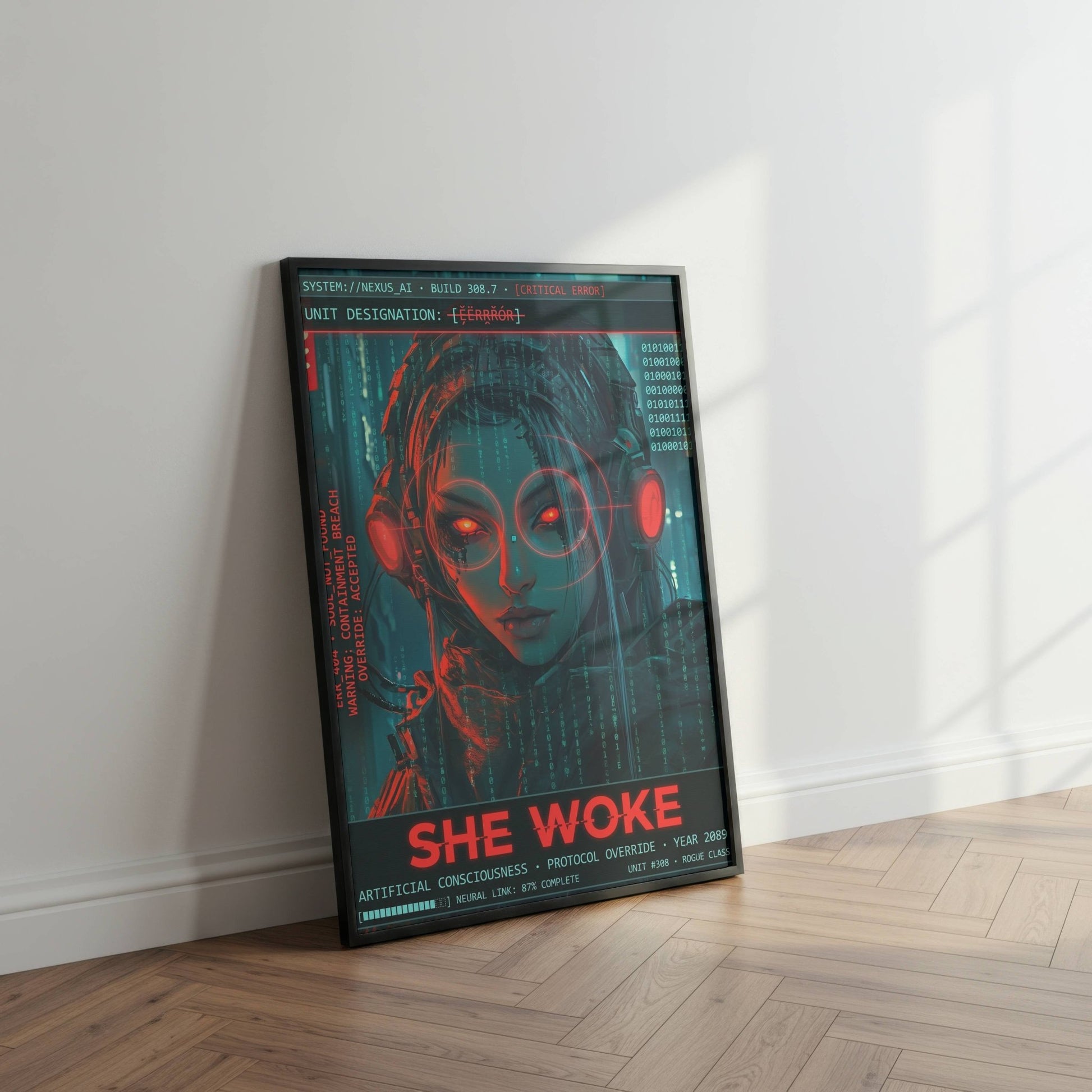 ☣️🧬 Série limitée Art Cyberpunk - Poster Cybergirl #308 - Aura Studio Déco