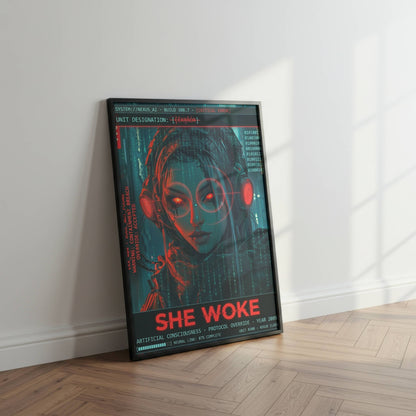 ☣️🧬 Série limitée Art Cyberpunk - Poster Cybergirl #308 - Aura Studio Déco