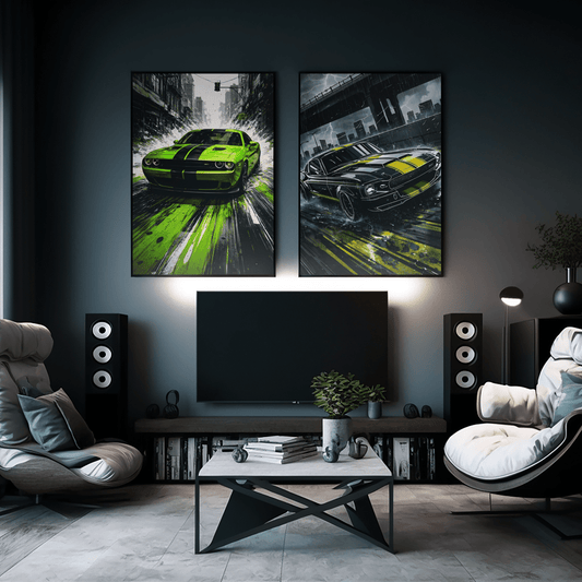 🏎️🏁Affiche Automobile Art' Legend 2 Encadrée - Aura Studio Déco