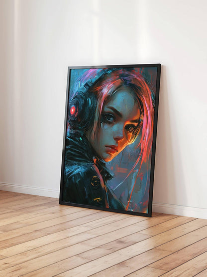 🧬Estampe d 'Art Affiche Cyber Girl Hors-série # 5 – Art Mural Cyberpunk - Aura Studio Déco