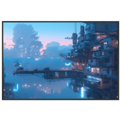 🐉🇯🇵✨ Affiche encadrée métal CLI-FI Anime Concept – Urban World - Aura Studio Déco