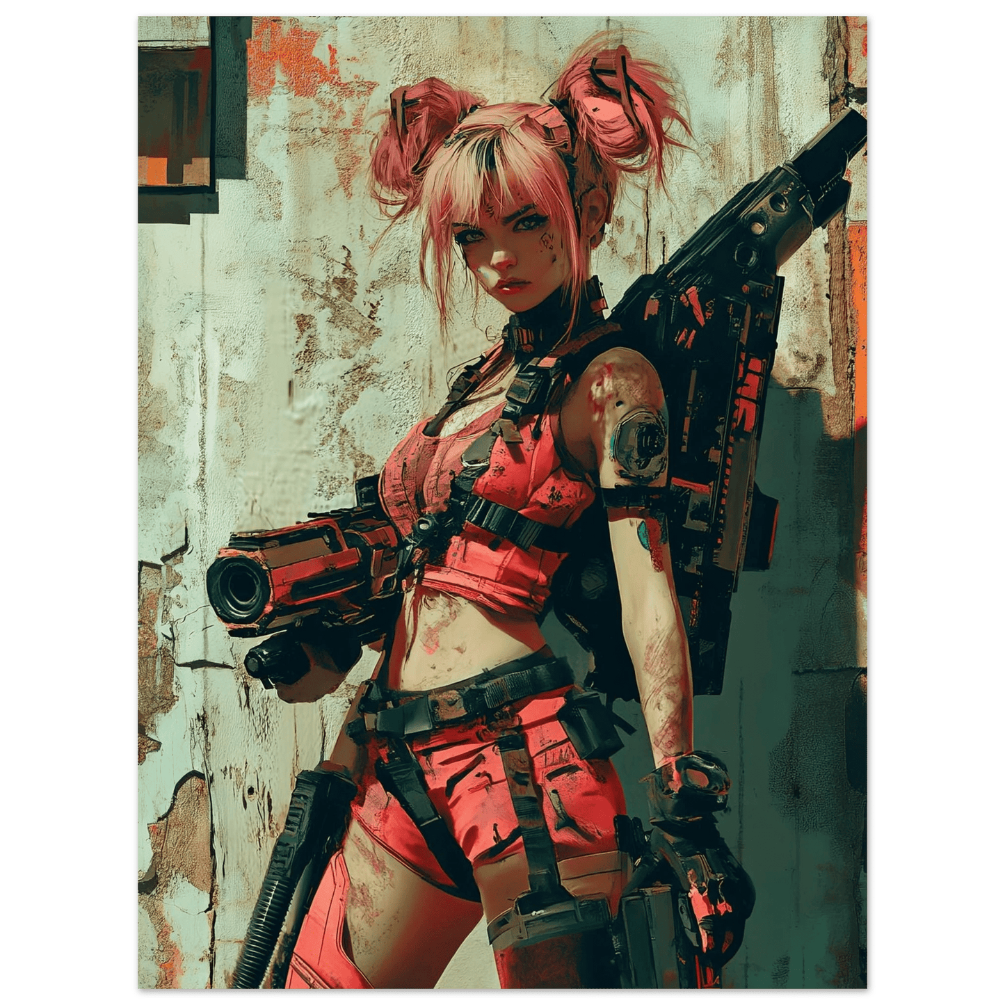 🧬Estampe d 'Art Affiche Cyber Girl Hors-série #2 – Art Mural Cyberpunk - Aura Studio Déco