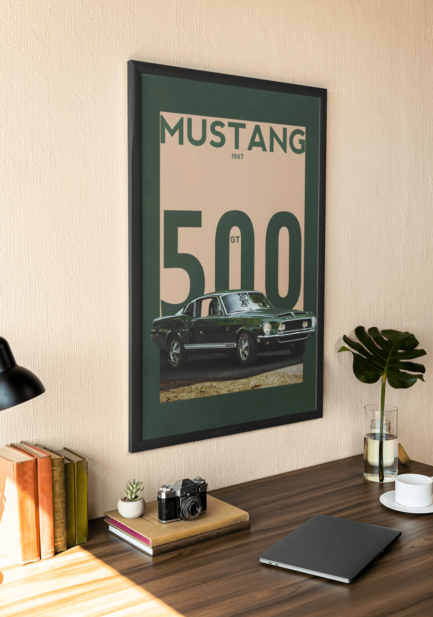 🏎️🏁Affiche Automobile Art' Emerald Encadrée - Aura Studio Déco