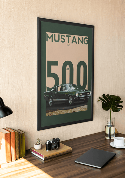 🏎️🏁Affiche Automobile Art' Emerald Encadrée - Aura Studio Déco