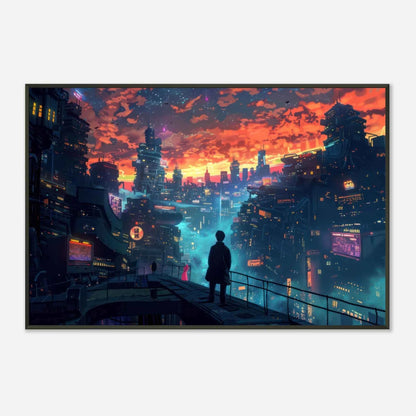 🐉🇯🇵✨ Affiche encadrée métal CLI-FI Anime Concept – Future City - Aura Studio Déco