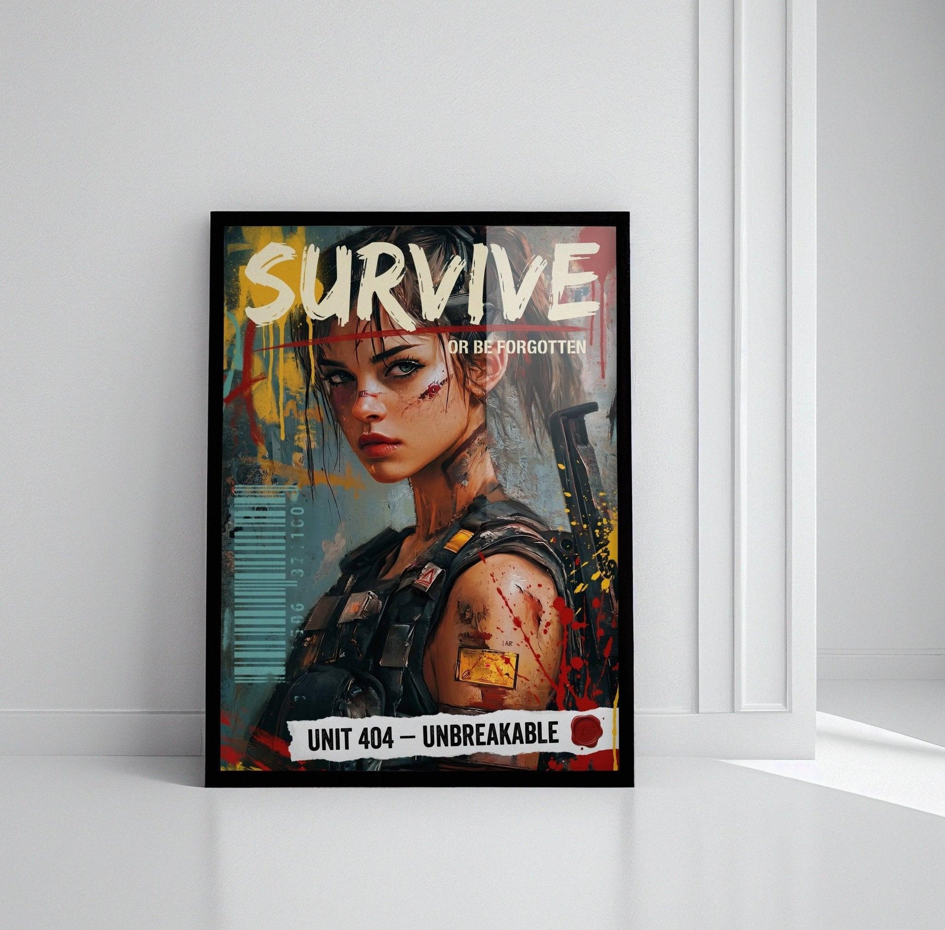 ☣️🧬 Série limitée Art Cyberpunk - Poster Cybergirl Unit 404 - Aura Studio Déco
