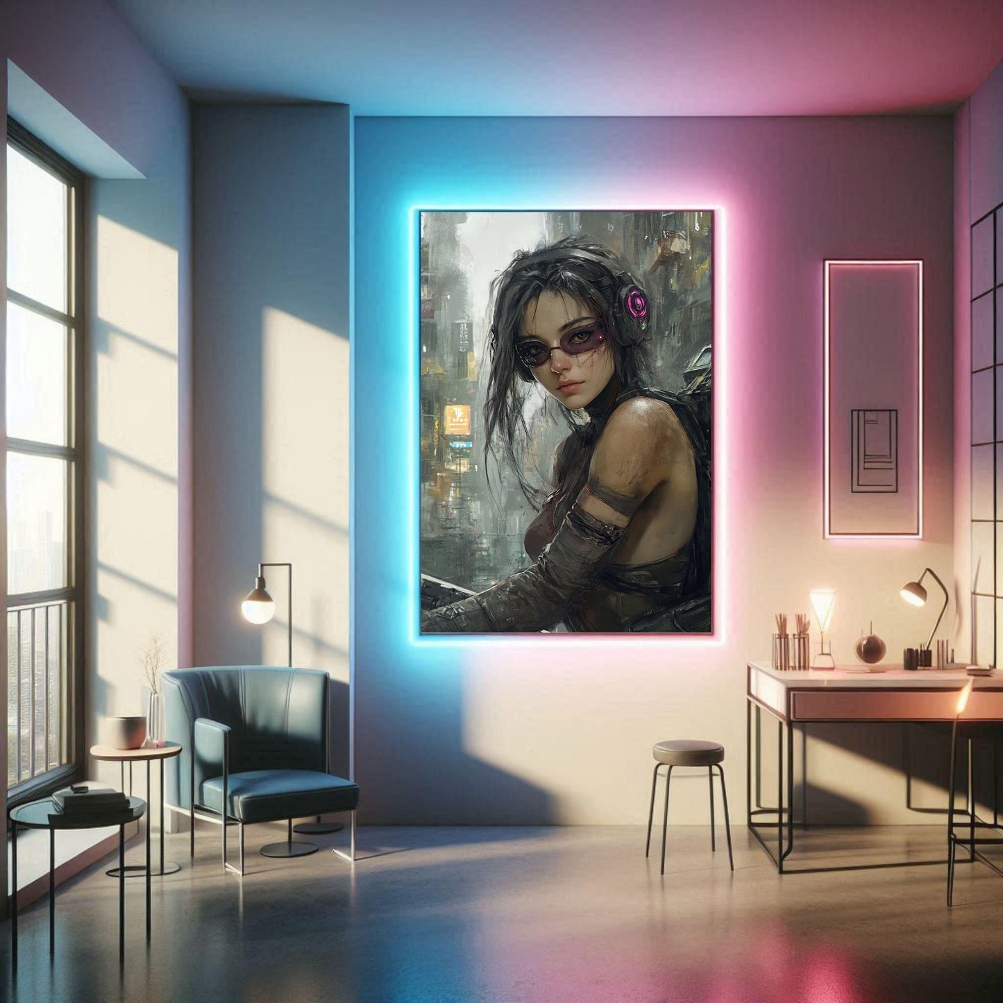 🧬 Impression CYBERPUNK WAR GIRL ULTIMATE SERIE #34 - Aura Studio Déco