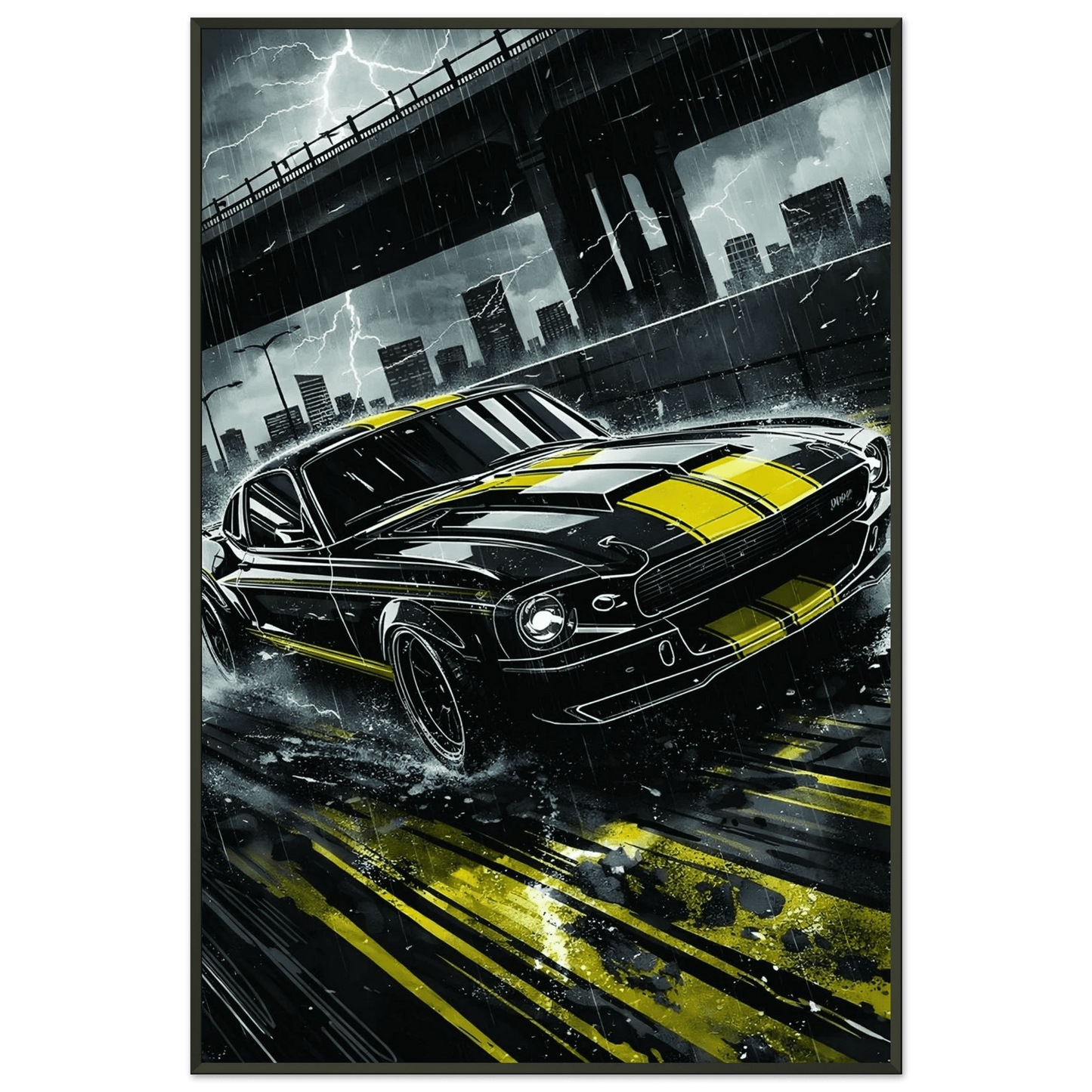 🏎️🏁Affiche Automobile Art' Legend 2 Encadrée - Aura Studio Déco