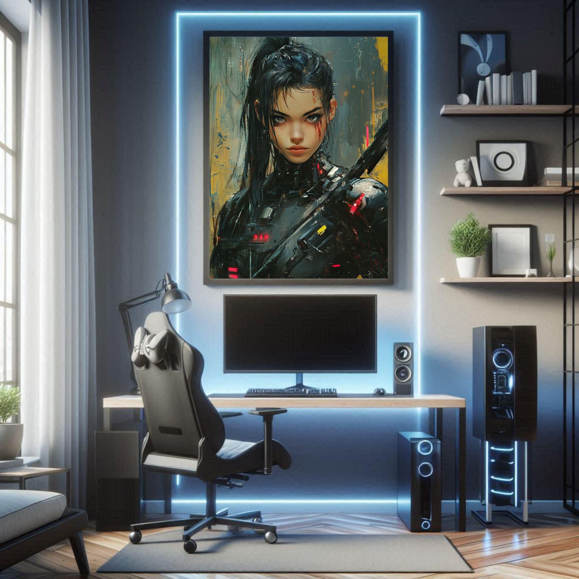 🌃🎮🌐🧬 CYBERPUNK WAR GIRL ULTIMATE SERIE  4☢️ - Aura Studio Déco