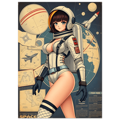 🌸🪐🎀👽Création Anime Rétro Sci-Fi ☄️49 affiche murale - Aura Studio Déco